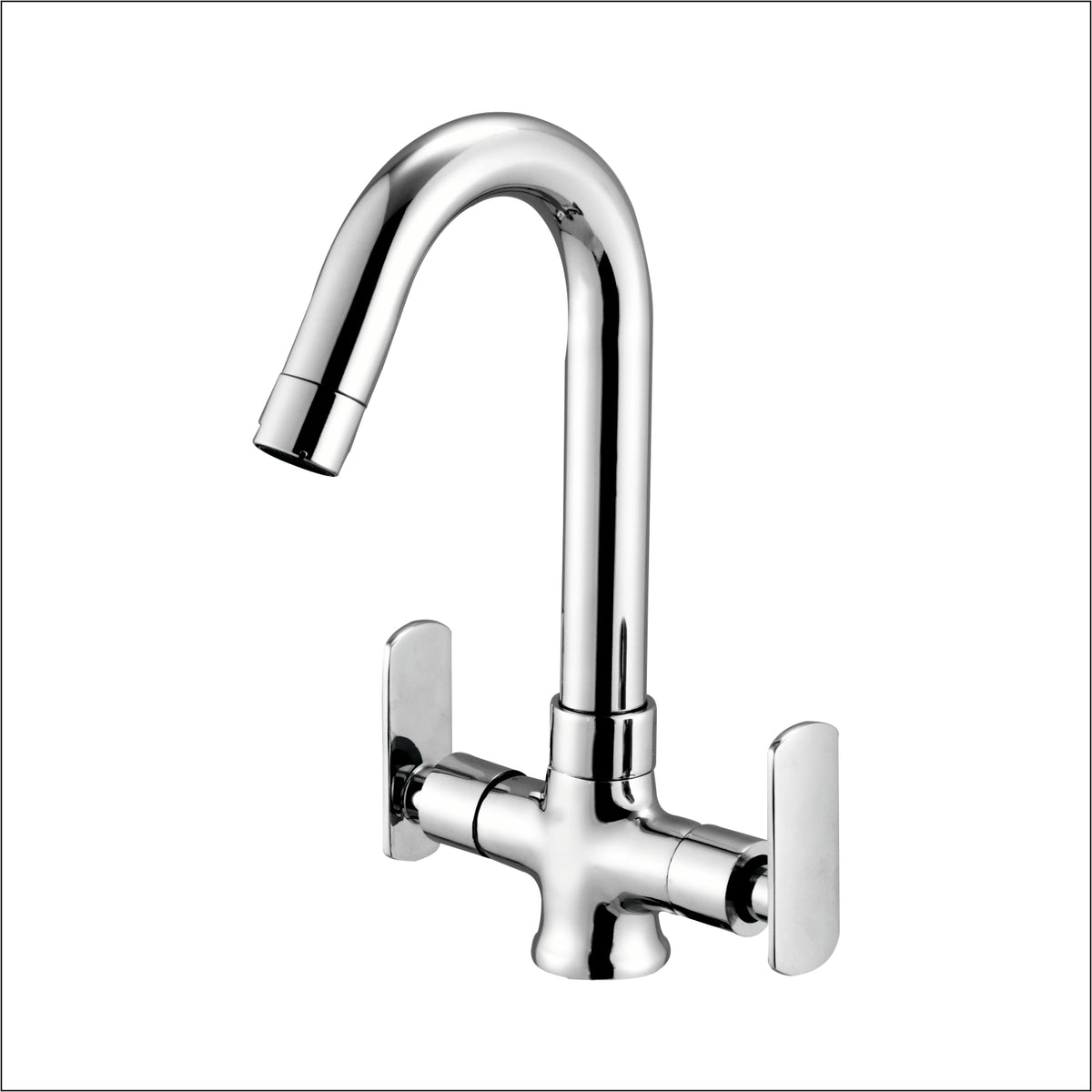 BAT CENTER HOLE BASIN MIXER (J-BEND)