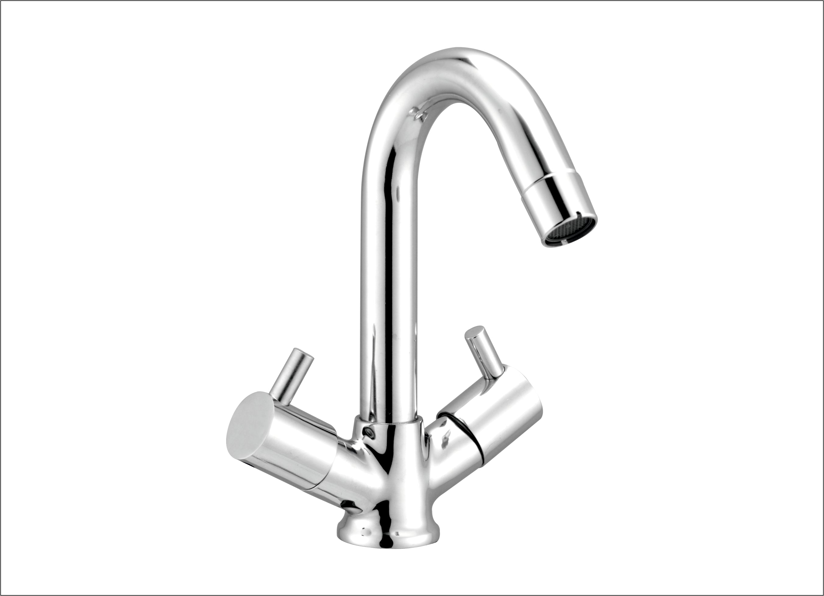 TURBO CENTER HOLE BASIN MIXER (J-BEND)