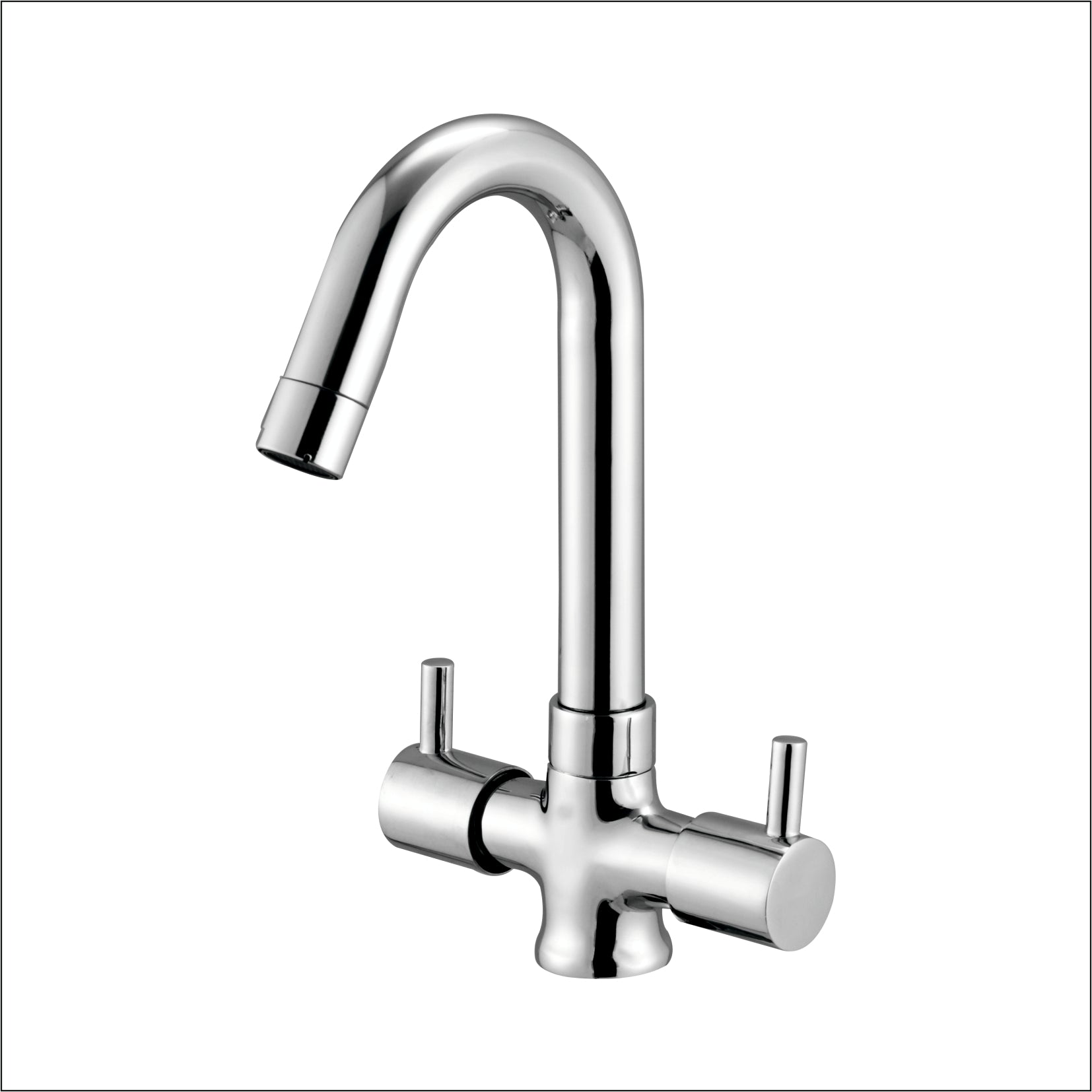 TURBO CENTER HOLE BASIN MIXER (J-BEND)